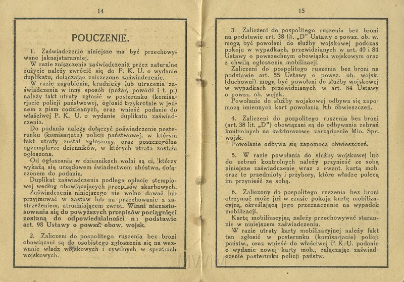 KKE 5432-9.jpg - Dok. Książeczka/Zaświadczenie Wojskowe. Zaświadczenie wydane przez WKU dla Michała Katkowskiego, Oszmiana, 8 V 1929 r.